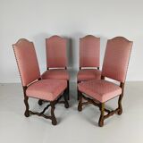 Beech Os De Mouton tapestry chairs (set of 4)