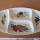 Vintage divided ceramic appetizer plate.