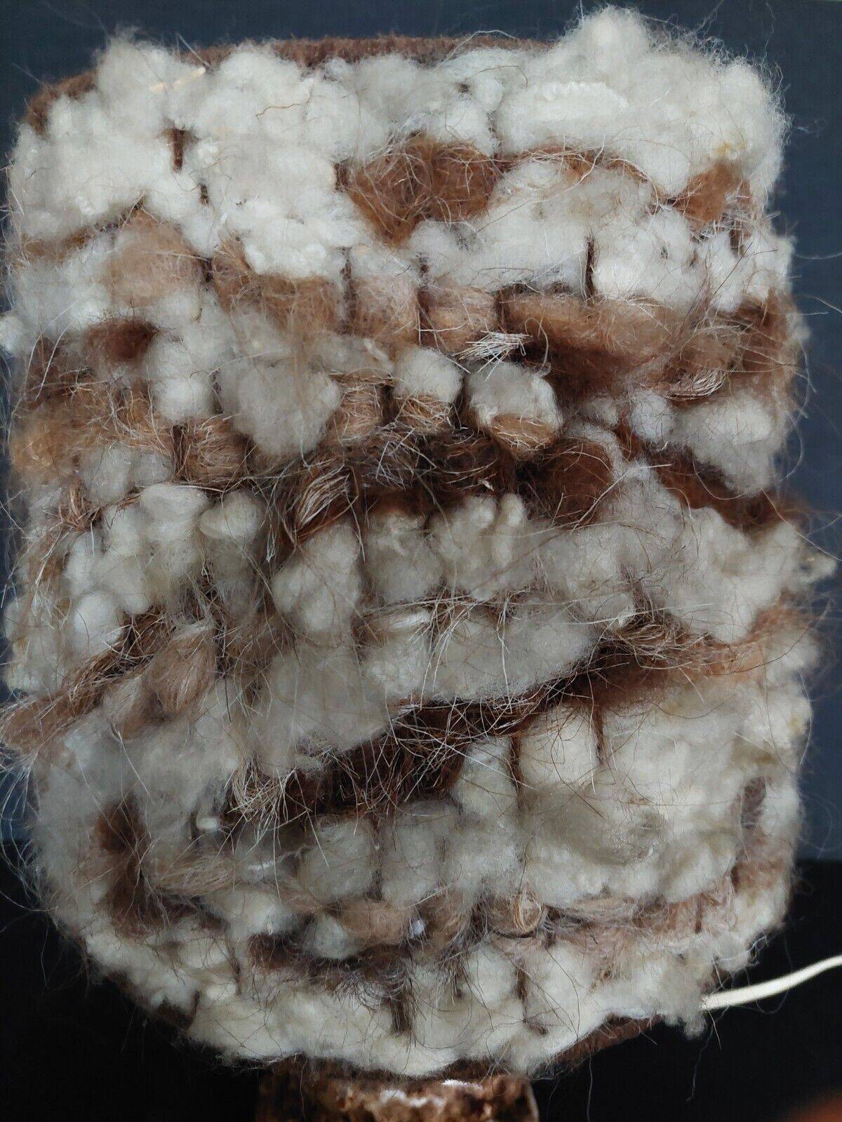 Vintage bedside lamp with wool shade and varnished terracotta base from the 60s