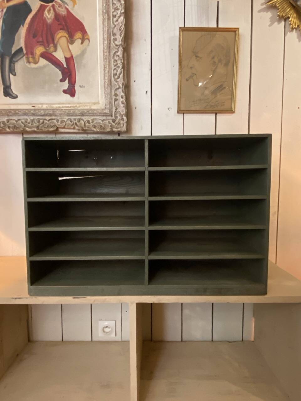Antique wooden wall shelf – wall cabinet