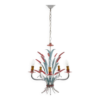 Vintage Metal Chandelier, Italy, 1970's