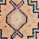 3x11 Pastel Salmon & Pink Runner, Natural Wool Runner Rug, 87x342 Cm