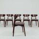6 brown Scandinavian dining chairs