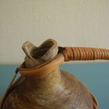 old stoneware bottle wicker vintage decoration stoneware bottle wicker