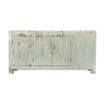 3-door patinated wooden buffet