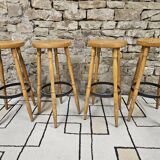 Set of 4 vintage 1970s bar stools