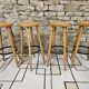 Lot de 4 tabourets de bar vintage 1970"