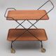 Desserte trolley scandinave à roulettes en métal et bois