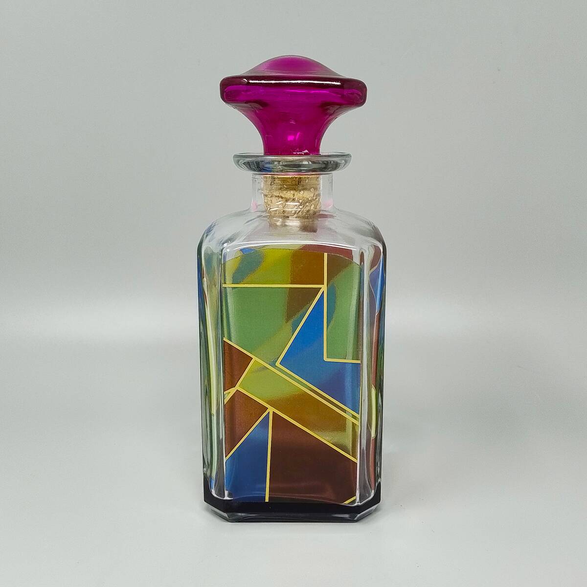 1970s Stunning Decanter or Decorative Bottle by Luigi Bormioli. Made in Ita