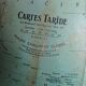Old terrestrial globe world map Taride metal feet