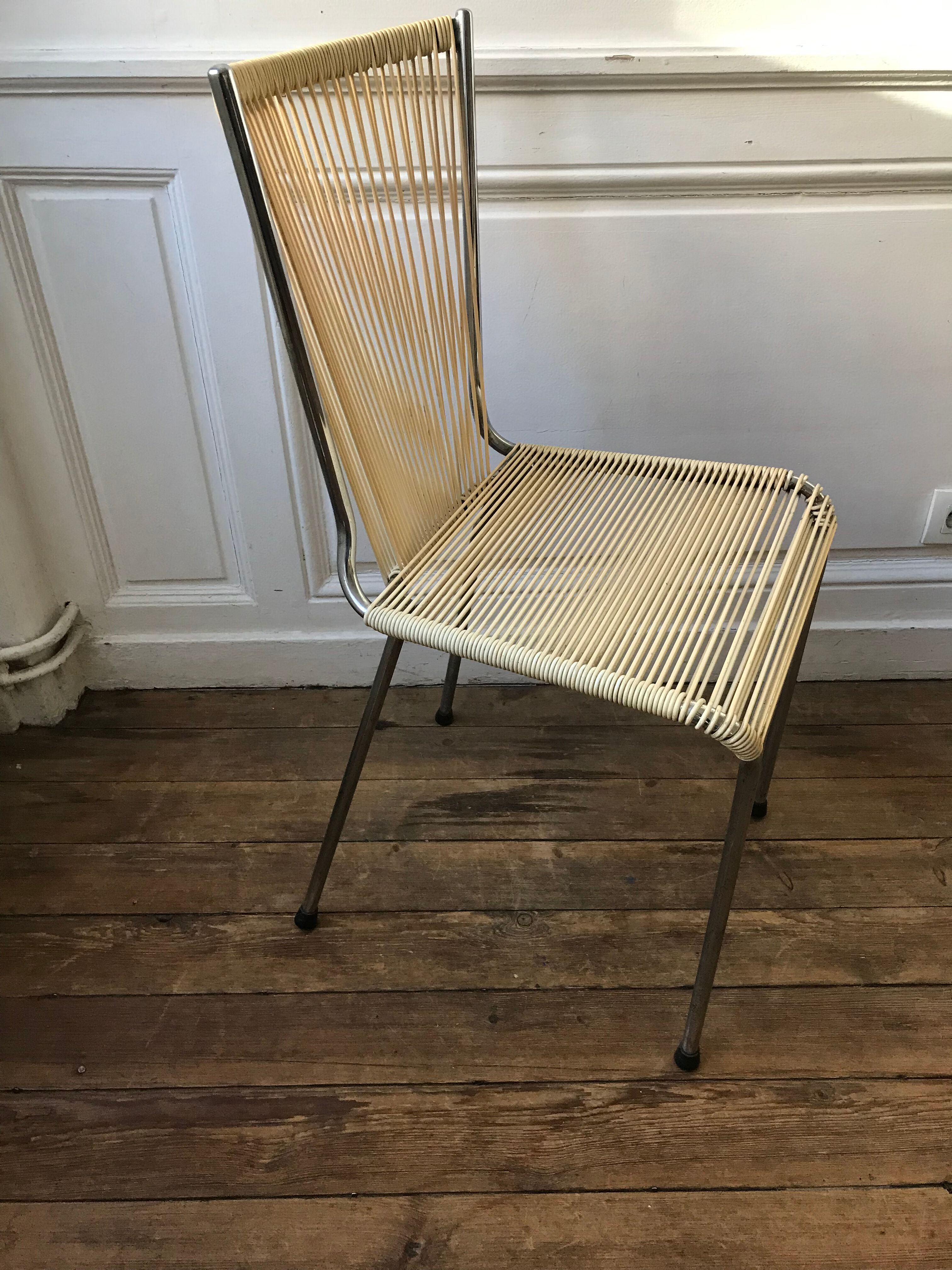 Chaise scoubidou vintage