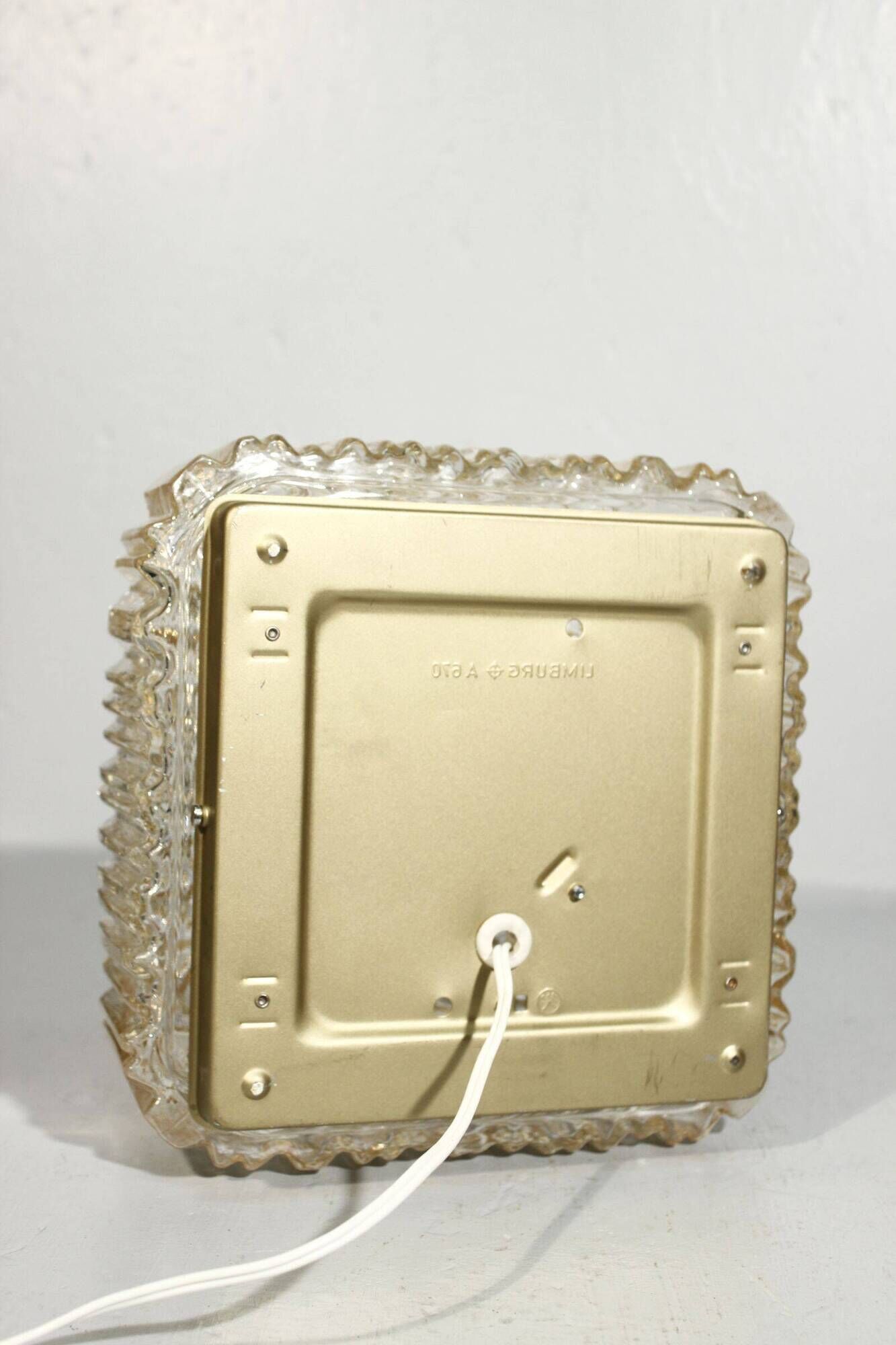 Limburg Glashütte wall lamp textured molded glass Germany 1960s