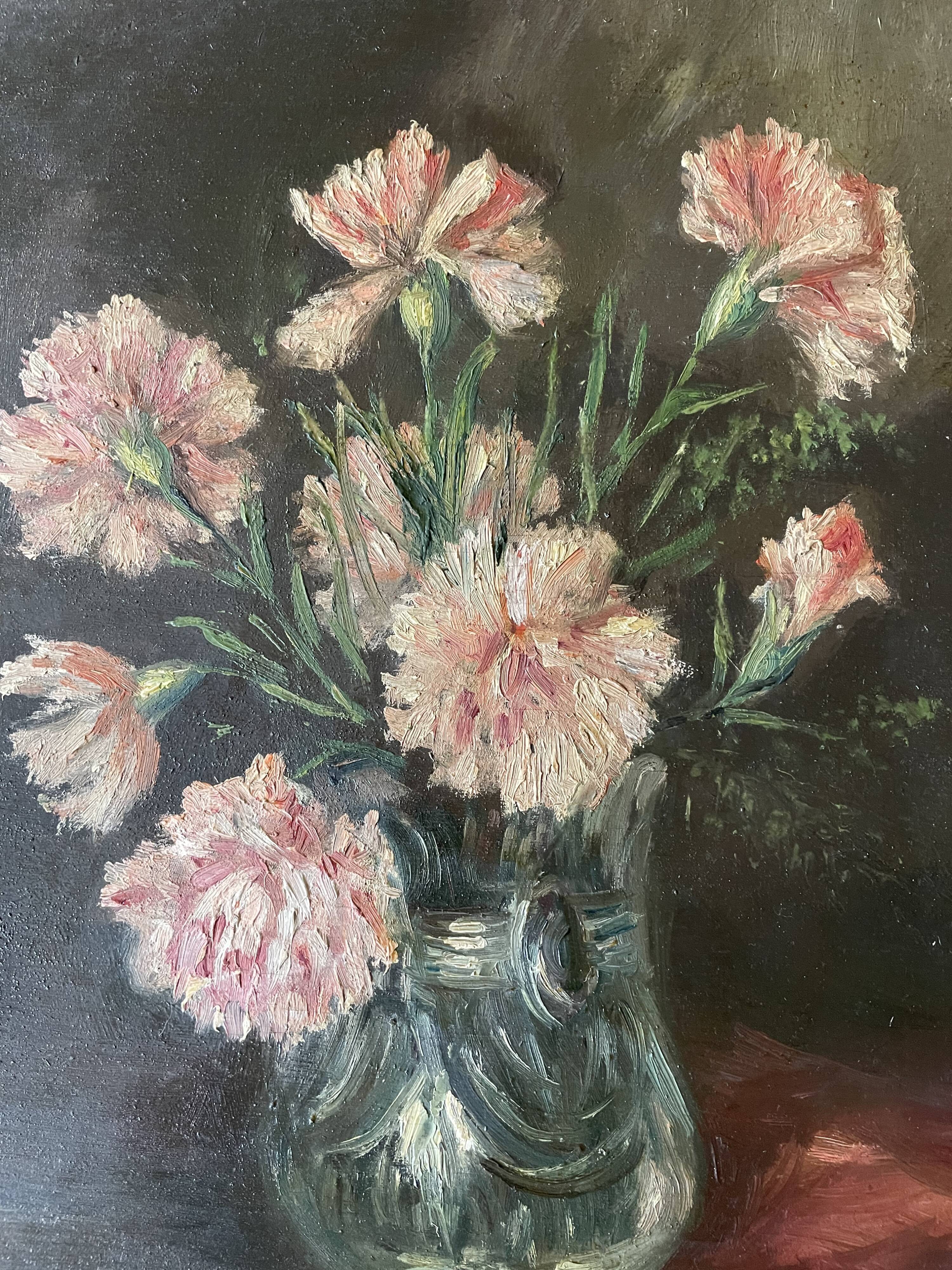 Huile sur bois bouquet