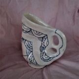 Zoomorphic pitcher in enamelled terracotta