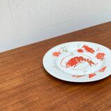 Vintage Postmodern Porcelain Plate with Subsidy Decor by René Fehr for Lengsfeld Porcelain, 1990s