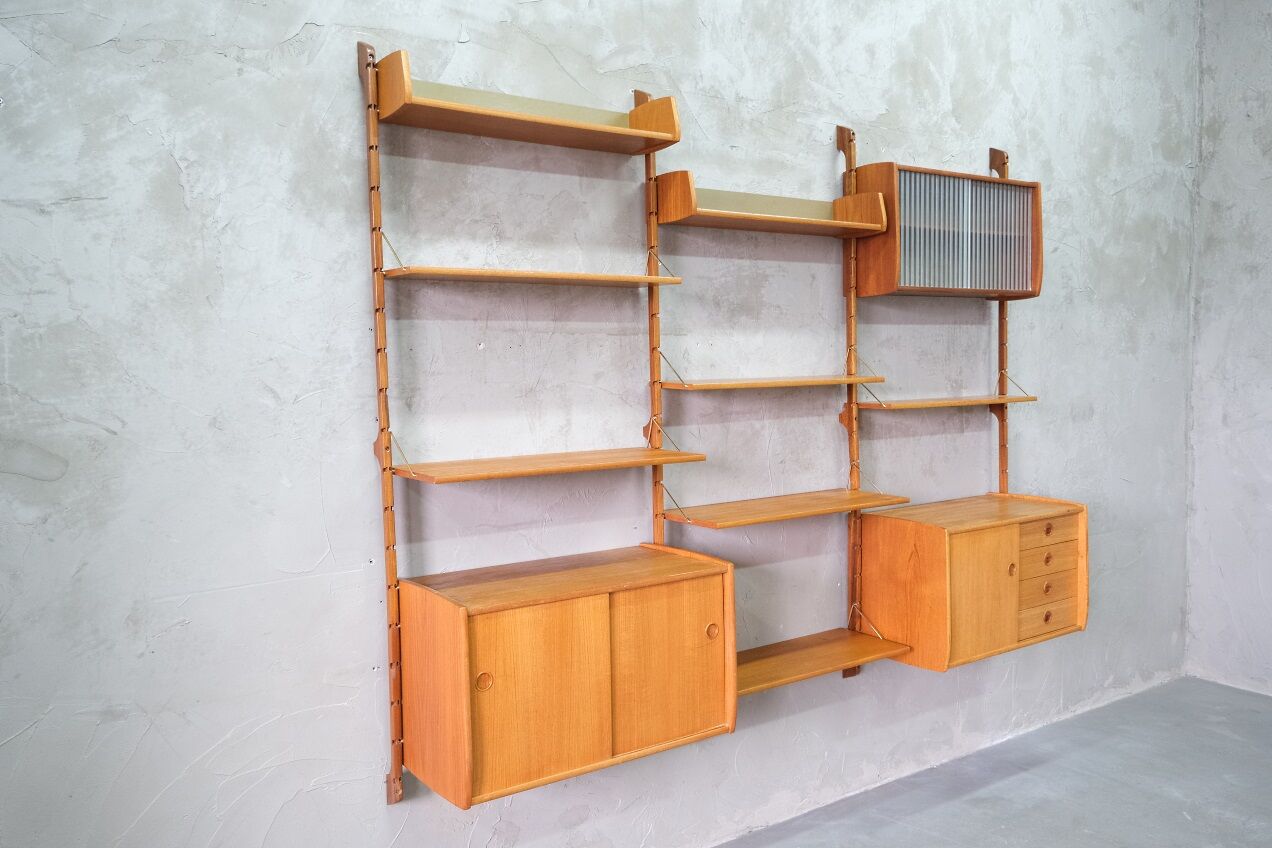 Mid-Century Modular Teak Wall Unit by John Texmon for Blindheim Mobelfabrik, Norway,  1960s
