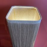 Base stuck blue beige marble-plaster, fringed lampshade Houles, 21st century.