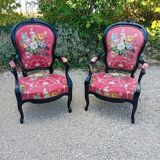 Pair of transition style armchairs