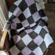 Plaid en patchwork tricoté à la main