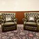 Set Springvale Chesterfield Woburn 1-seater sofa antique green