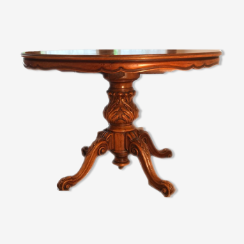 Round dining room table XIX and its 6 chairs