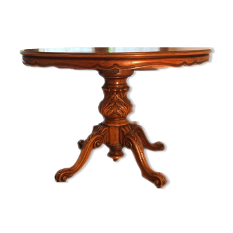Table de salle à manger ronde XIX  style Louis Philippe