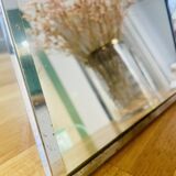 Barber mirror with chrome metal surround