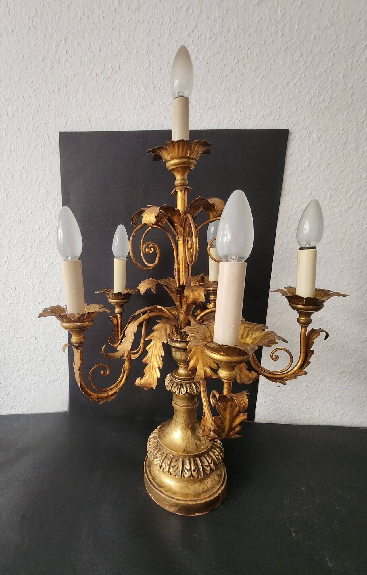 Antique gilded hand-forged hand-carved Florentine Louis XV, Italy
