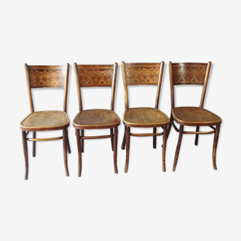 Lot de 4 chaises bistrot Kohn n°204, 1910