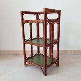 Vintage stand shelf in bamboo and rattan
