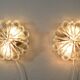 Ensemble de fleurs à bulles mid century modern germany cut glass flush mount set 60s
