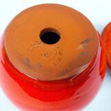 Orange planter and saucer