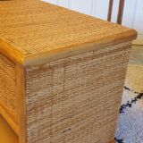 Pair of rattan bedside tables