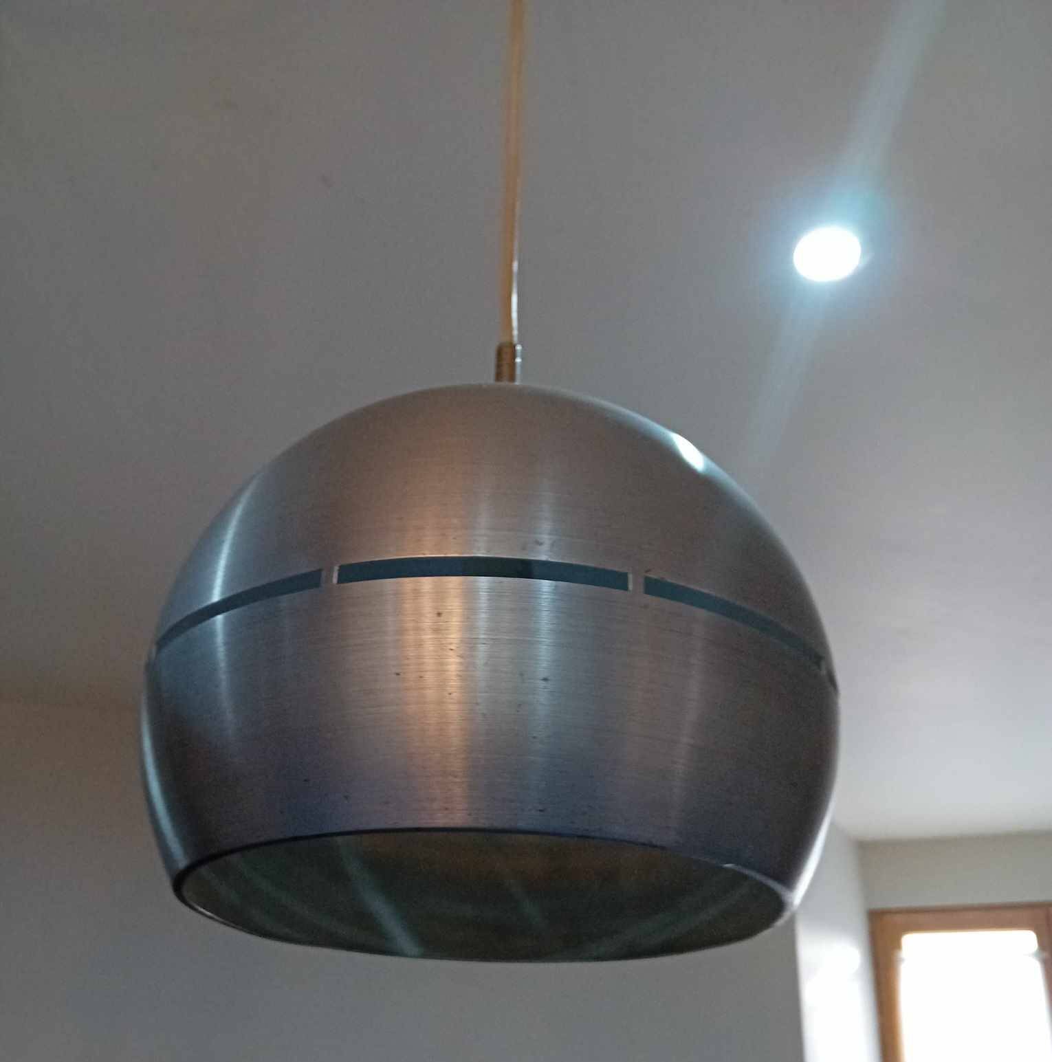 Set of 3 space age pendant lights, 1970s