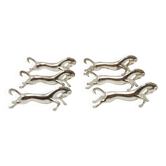 Set of Six French Vintage Silver Metal Stylized Horse Shaped Cutlery Rests 4775
