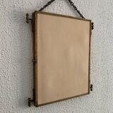 Vintage mirror 1900 triptych barber dressing table brass - 27 x 70 cm