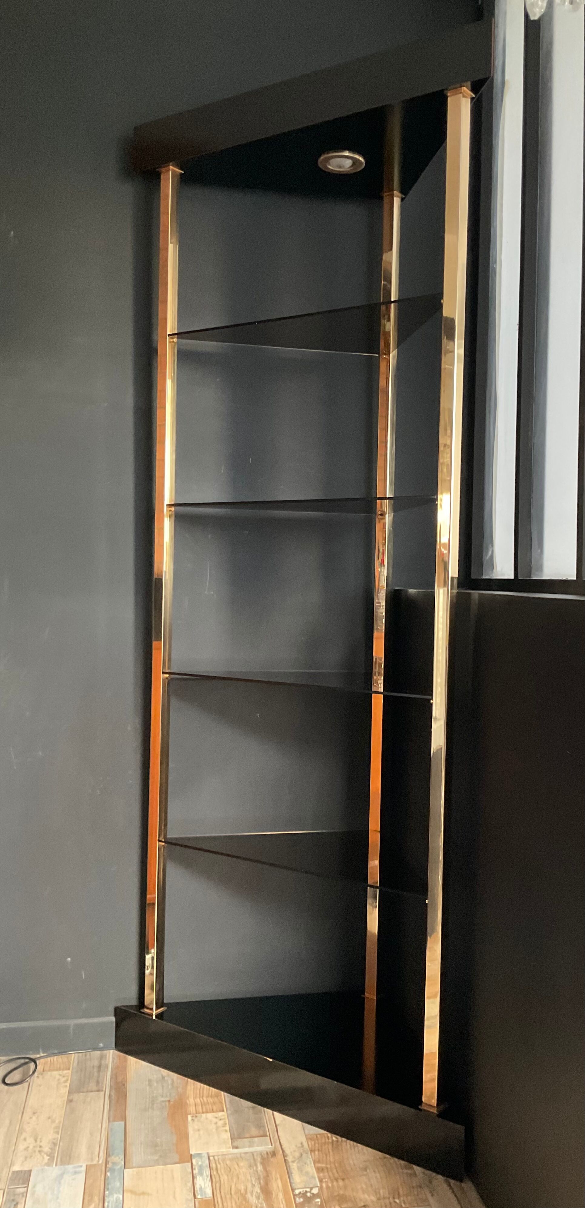 70s brass light shelf