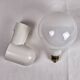Pair of vintage space age wall lights in white plastic, Allibert 1970 bathroom bedside night light