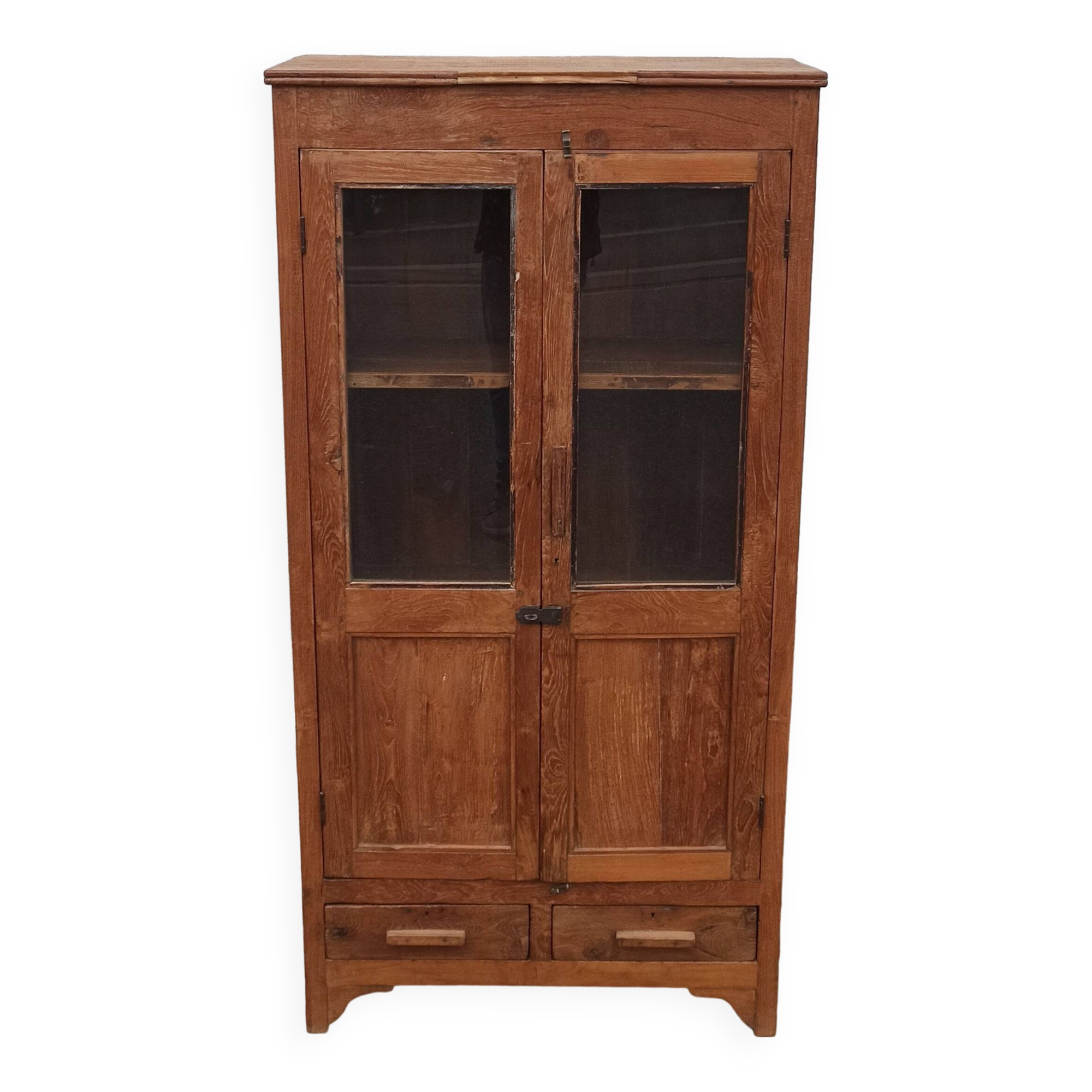 Old glazed teak cabinet