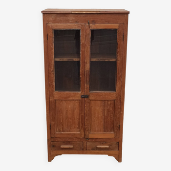 Old glazed teak cabinet