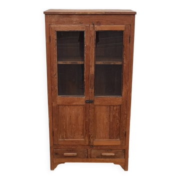 Armoire ancienne vitrée en teck