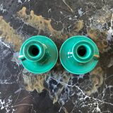 Pair of numbered ceramic candlesticks