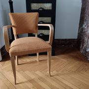 Fauteuil bridge velours jaune