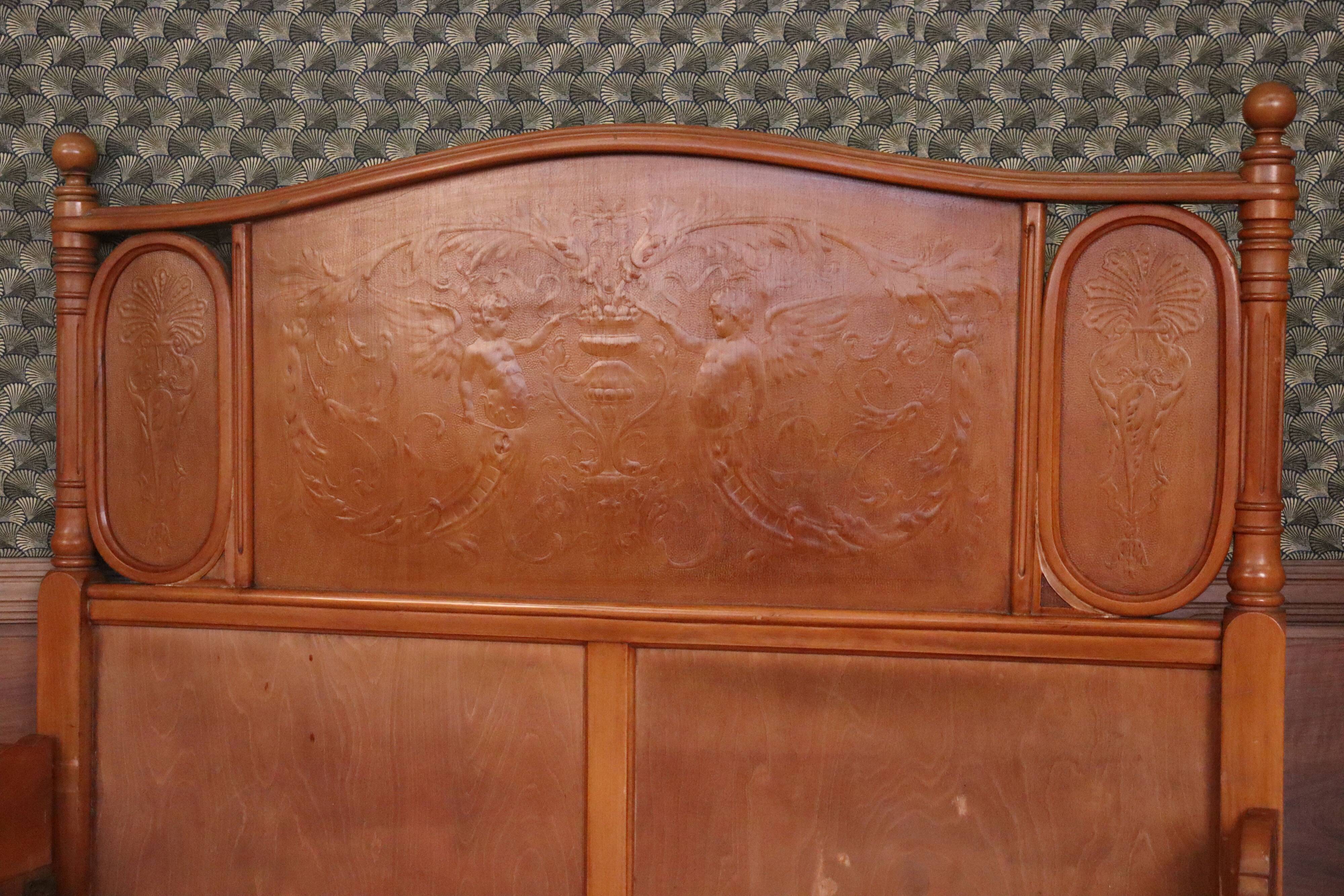 Joseph and Jacob Kohn bentwood bed & nightstand