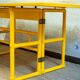 Yellow lacquered console with a flip-top surface by McGuire San Francisco, 1970s.