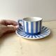 Large cup and saucer fox trott sarreguemines 1930s