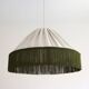 Suspension bella — rayures olive, franges bohème