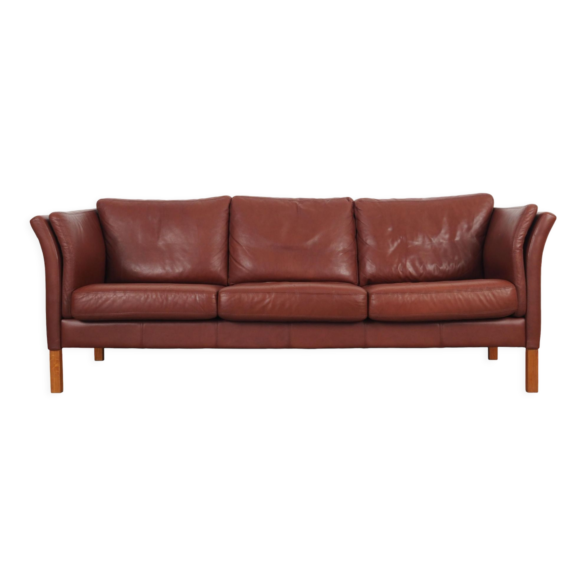 Brown leather sofa, Danish design, 1960s, production: Denmark