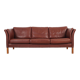 Brown leather sofa, Danish design, 1960s, production: Denmark