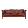 Brown leather sofa, Danish design, 1960s, production: Denmark